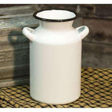 Black Rim Enamel Milk Can - The Fox Decor